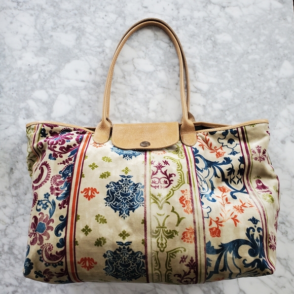 Longchamp Handbags - Longchamp Paris Boho velvet paisley shoulder bag purse